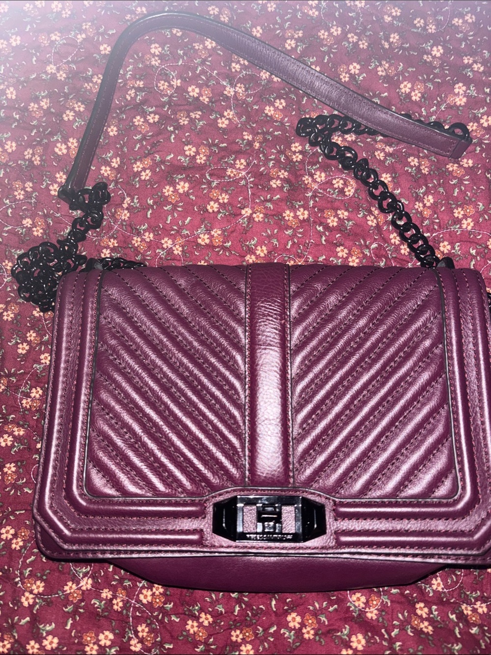 Rebecca Minkoff Quilted Shoulder Bag in Wine